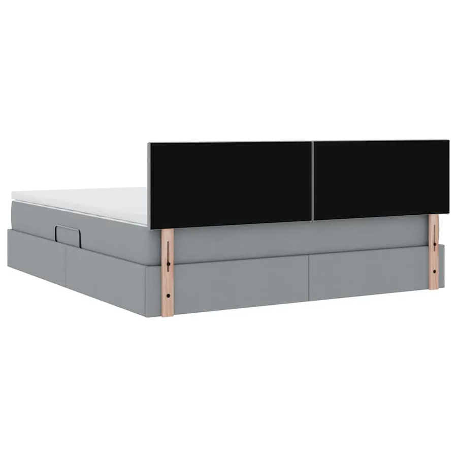 Lit avec rangement et matelas Gris clair 160 x 200 cm - 11