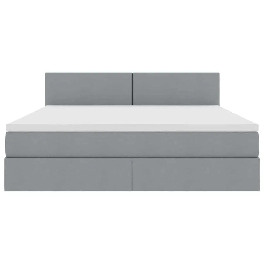 Lit avec rangement et matelas Gris clair 160 x 200 cm - 7