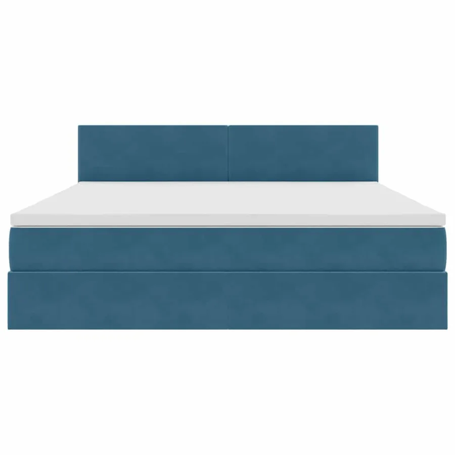 Lit de Rangement avec matelas Bleu foncé 160 x 200 cm Velours - 7