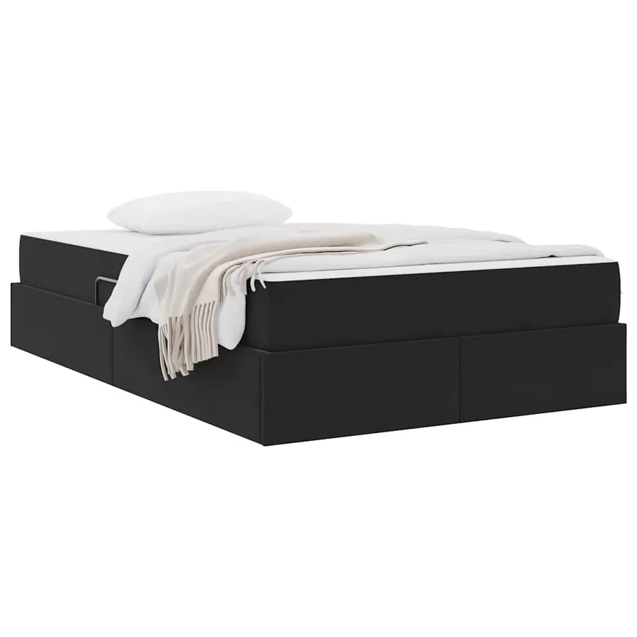 Lit avec rangement et matelas Noir 120 x 200 cm Velours - 3