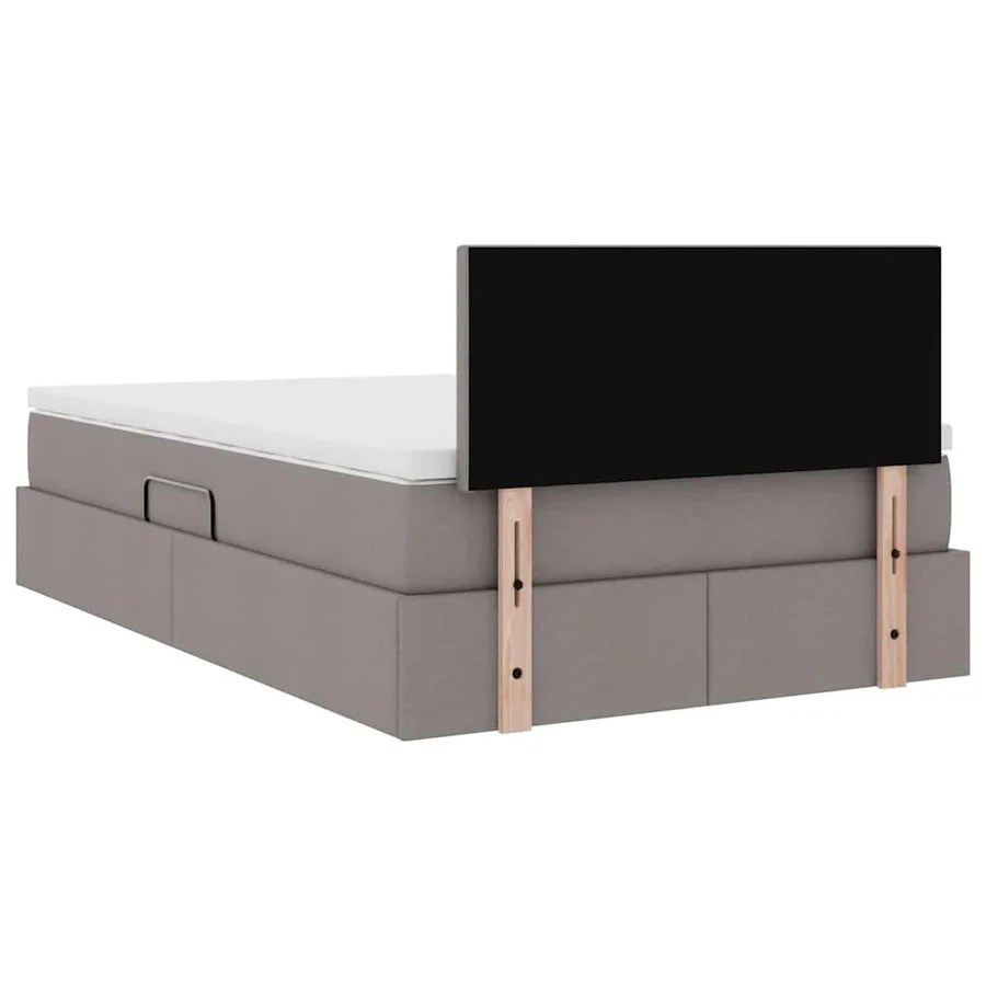 Lit avec rangement et matelas avec matelas Taupe 120 x 190 cm - 11