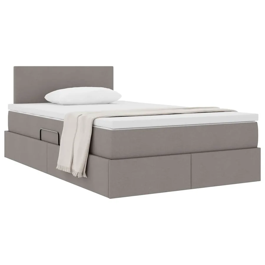 Lit avec rangement et matelas avec matelas Taupe 120 x 190 cm - 3