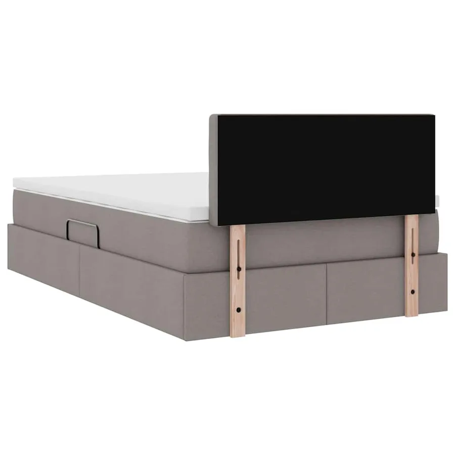 Lit avec rangement et matelas avec matelas Taupe 120 x 190 cm - 11