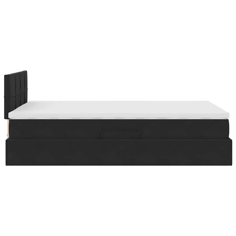Lit de Rangement avec matelas Noir 120 x 200 cm Velours - 10