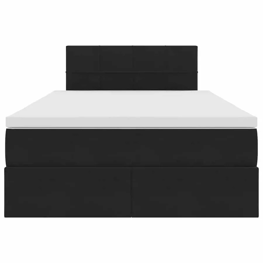 Lit de Rangement avec matelas Noir 120 x 200 cm Velours - 7