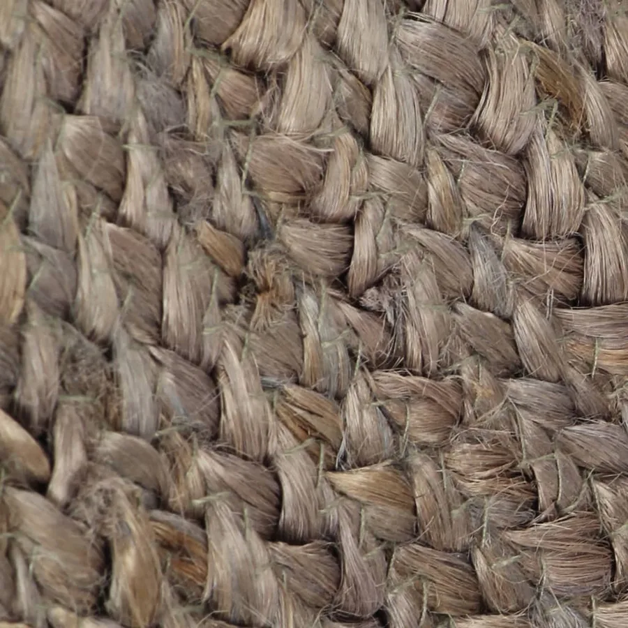 Tapis fait à la main Jute Rond 90 cm Gris - 5
