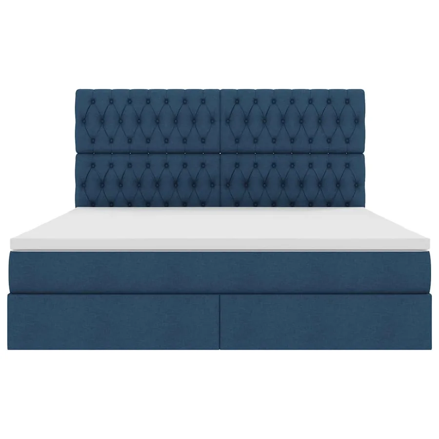 Lit avec rangement et matelas Bleu 160 x 200 cm tissu - 7