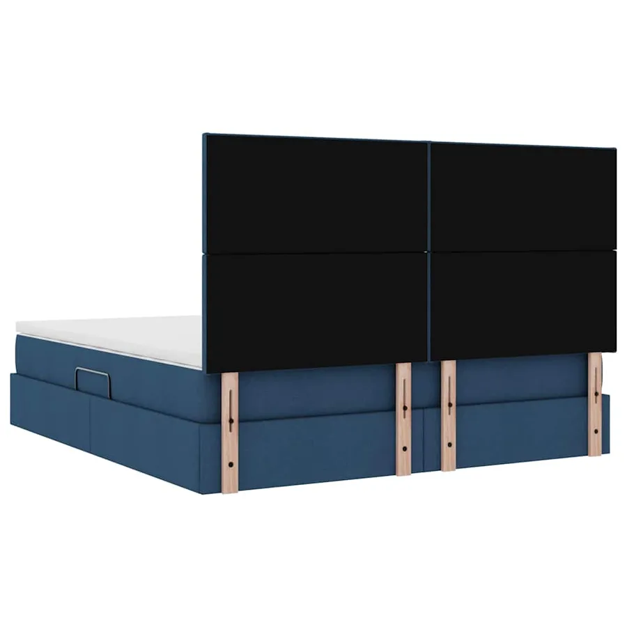 Lit de rangement LED avec matelas Bleu 160 x 200 cm Tissu - 12