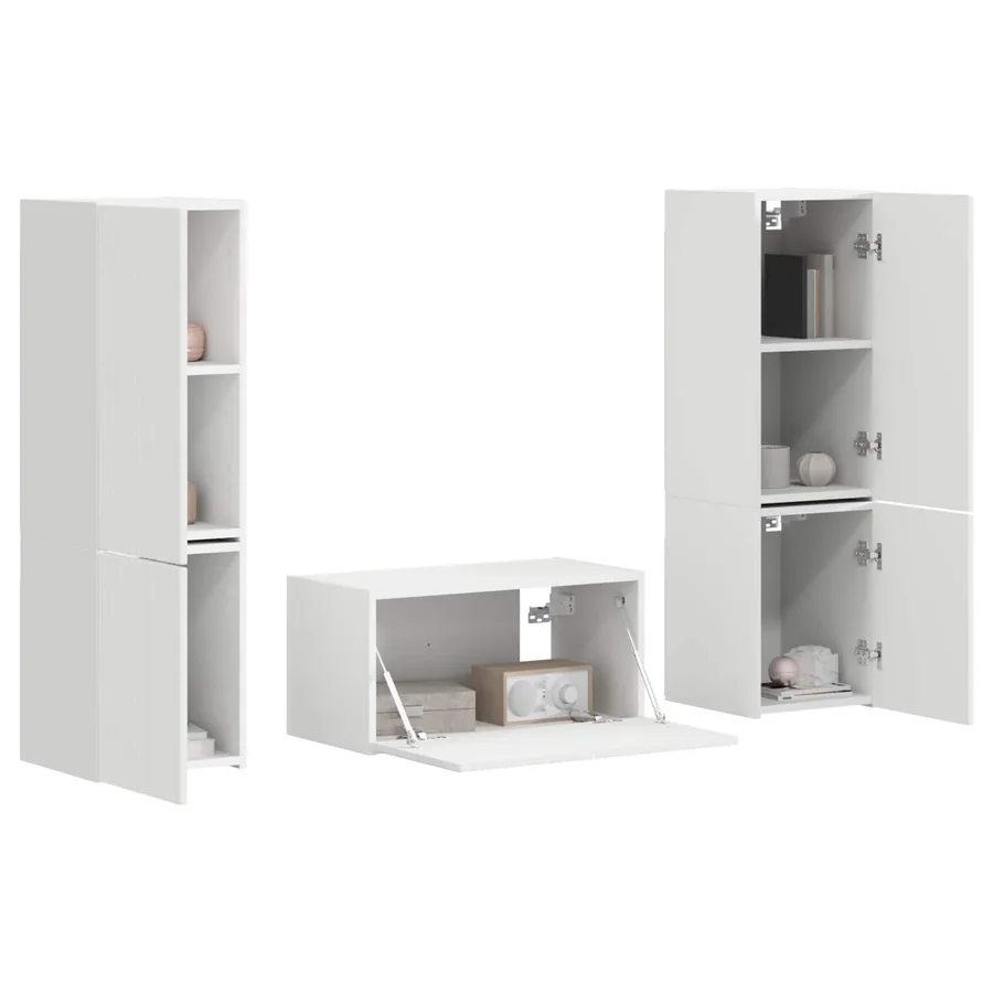 Ensemble meuble TV 5 pcs Blanc Bois d'ingénierie - 3