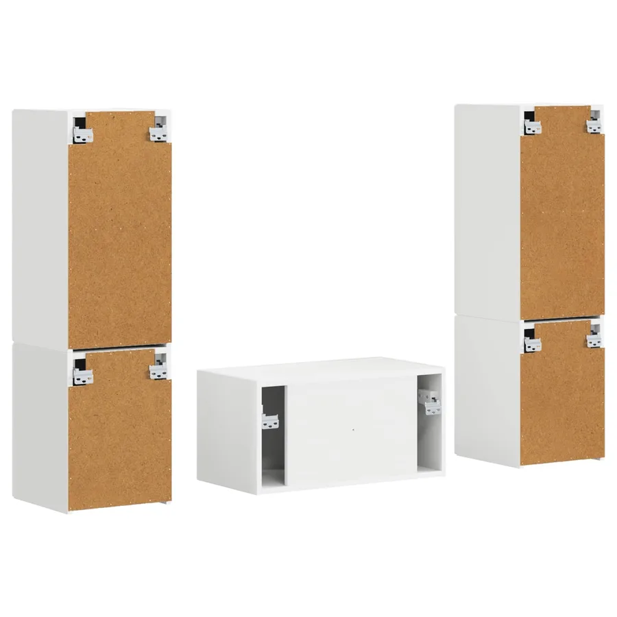 Ensemble meuble TV 5 pcs Blanc Bois d'ingénierie - 9