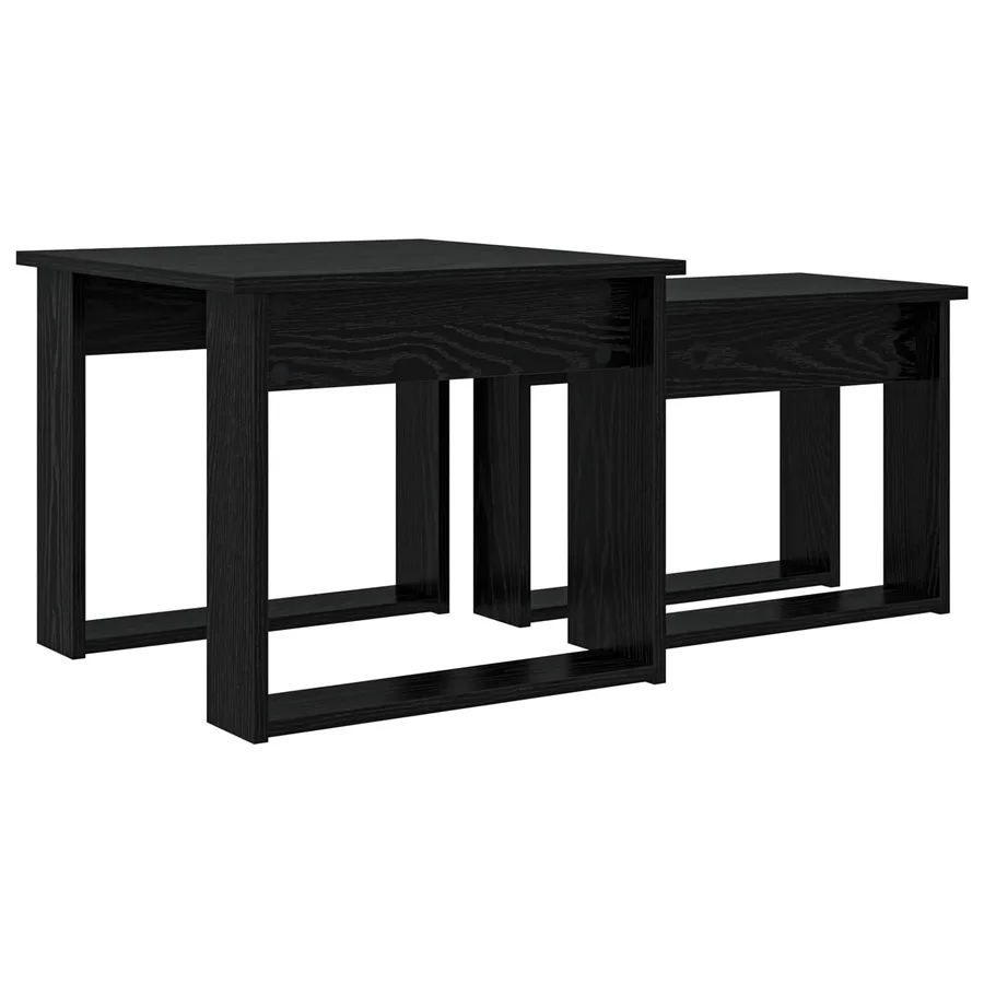 Ensemble de tables basses 2 pcs Chêne noir Bois d'ingénierie - 10