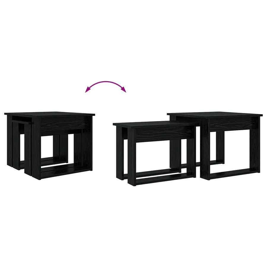 Ensemble de tables basses 2 pcs Chêne noir Bois d'ingénierie - 12