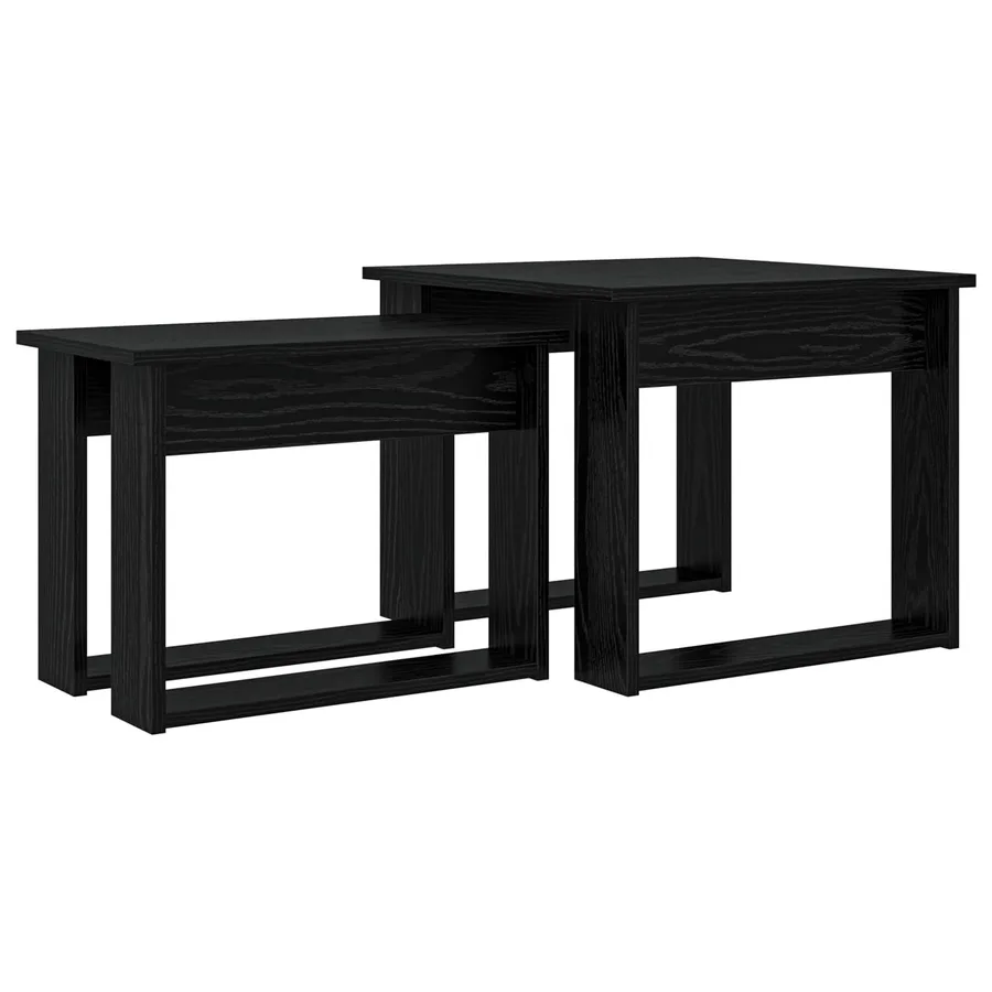Ensemble de tables basses 2 pcs Chêne noir Bois d'ingénierie - 2