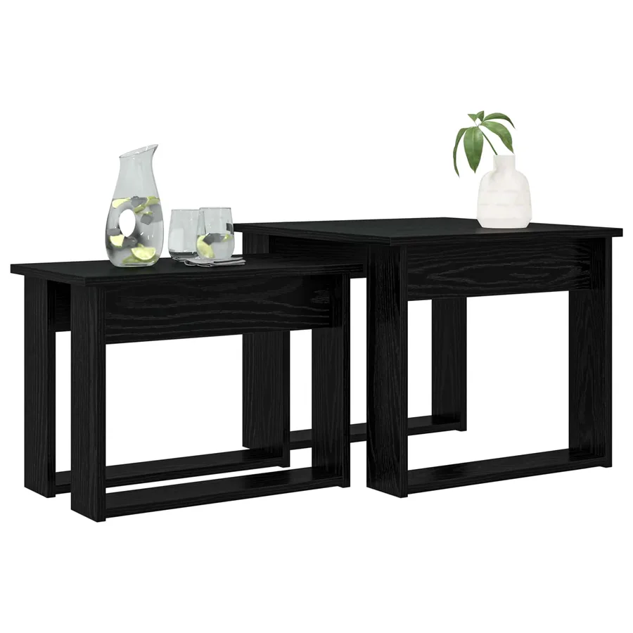 Ensemble de tables basses 2 pcs Chêne noir Bois d'ingénierie - 3