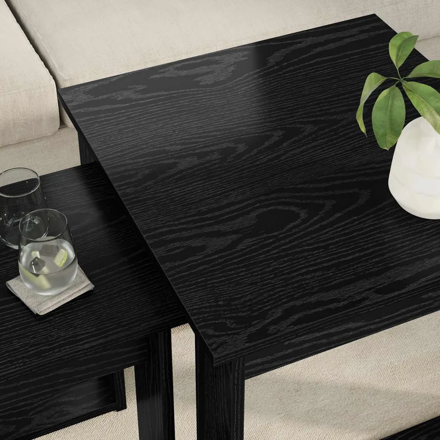 Ensemble de tables basses 2 pcs Chêne noir Bois d'ingénierie - 4