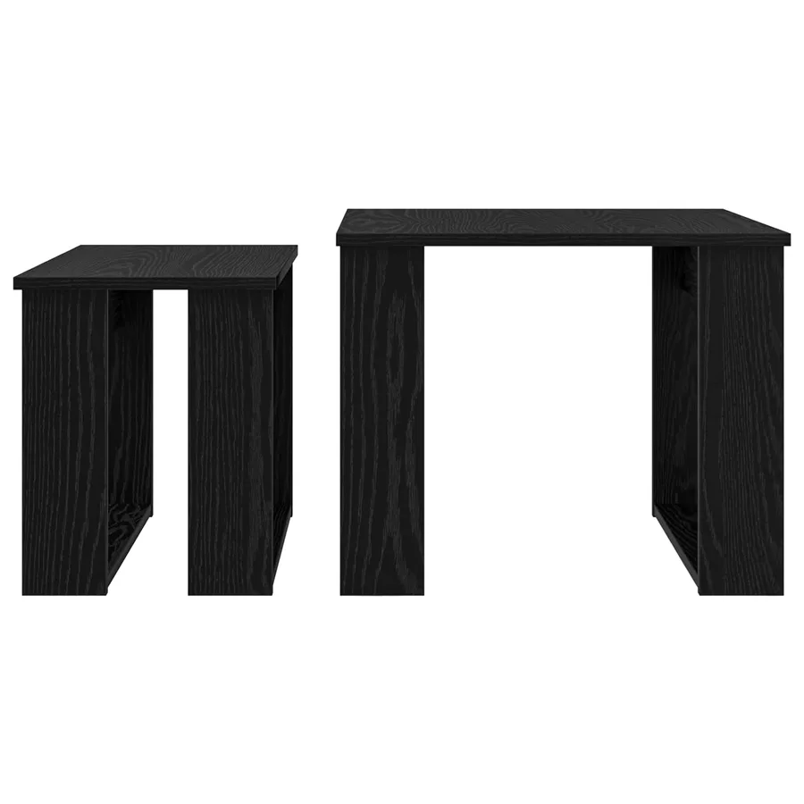 Ensemble de tables basses 2 pcs Chêne noir Bois d'ingénierie - 9
