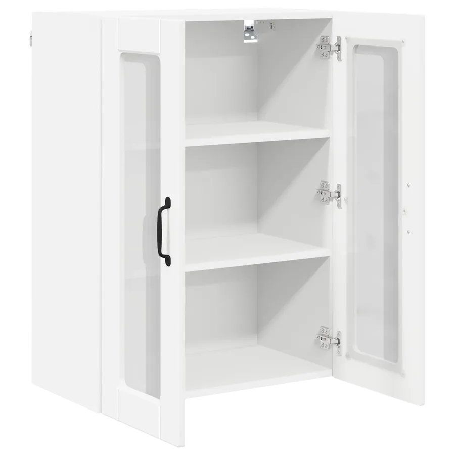 Cabinet en verre mural PORTO Blanc 60 x 31 x 80 cm - 5