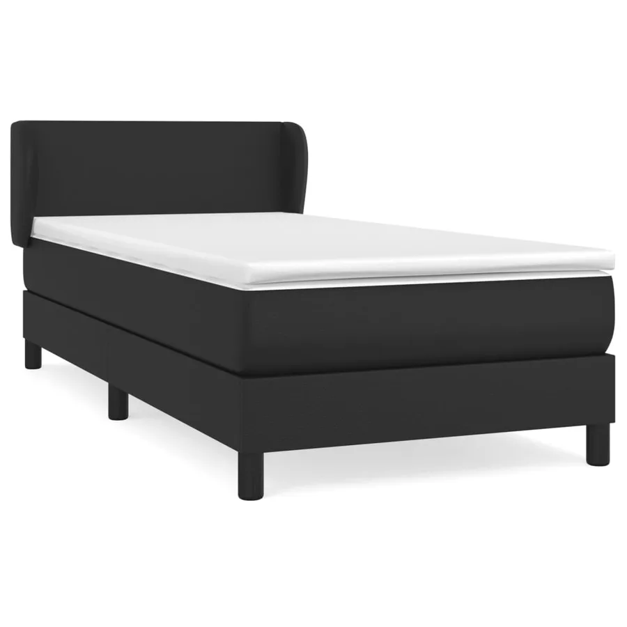 Sommier à lattes de lit avec matelas Noir 90x200 cm Similicuir - 2