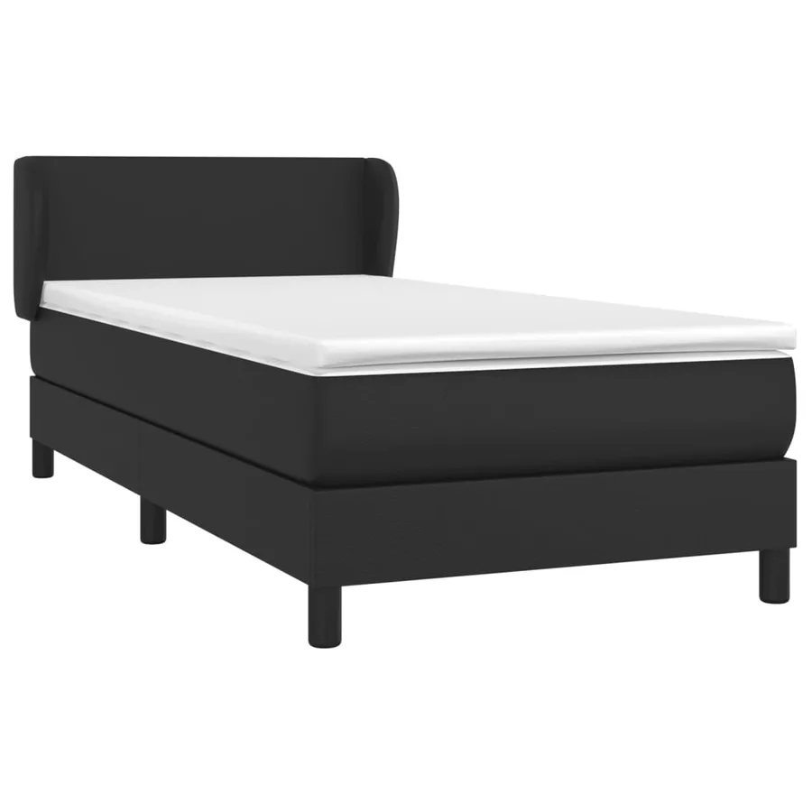 Sommier à lattes de lit avec matelas Noir 90x200 cm Similicuir - 3