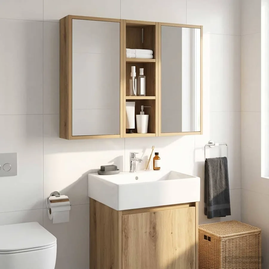 Armoire murale de salle de bain Chêne artisan 20 x 16 x 62,5 cm - 5