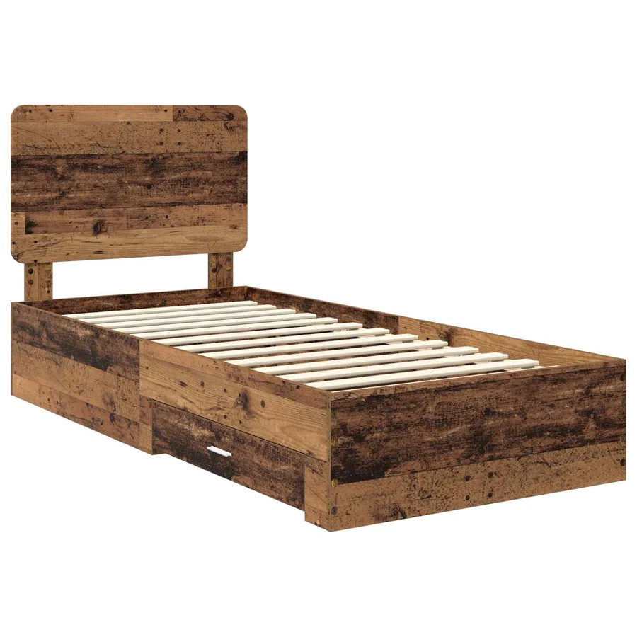 Cadre de lit Bois ancien 90 x 190 cm Bois d'ingénierie - 4