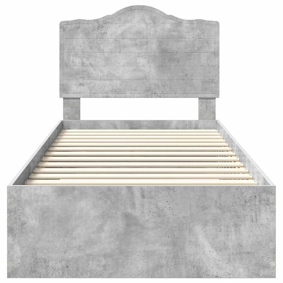Cadre de lit Gris béton 90 x 190 cm Bois d'ingénierie - 7