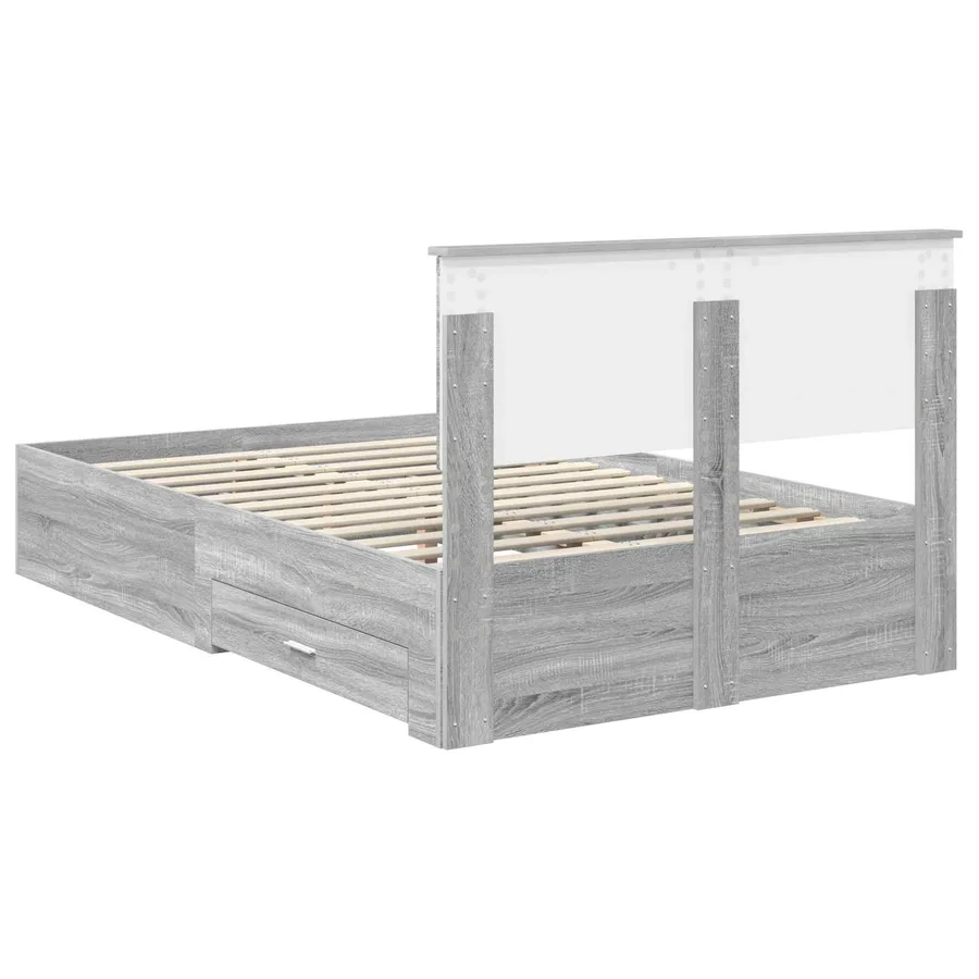 Cadre de lit Sonoma gris 120 x 190 cm Bois d'ingénierie - 8
