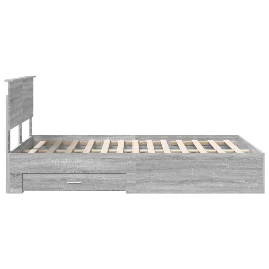 Cadre de lit Sonoma gris 120 x 190 cm Bois d'ingénierie - 9
