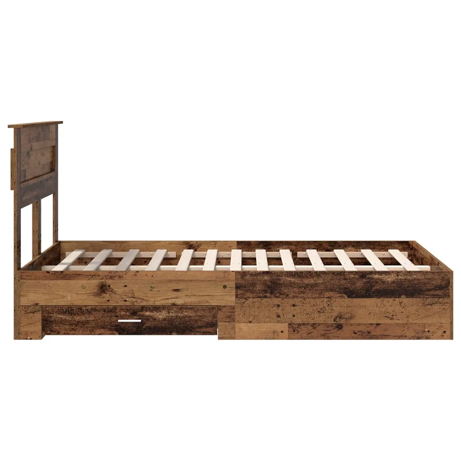 Cadre de lit Bois ancien 135 x 190 cm Bois d'ingénierie - 9