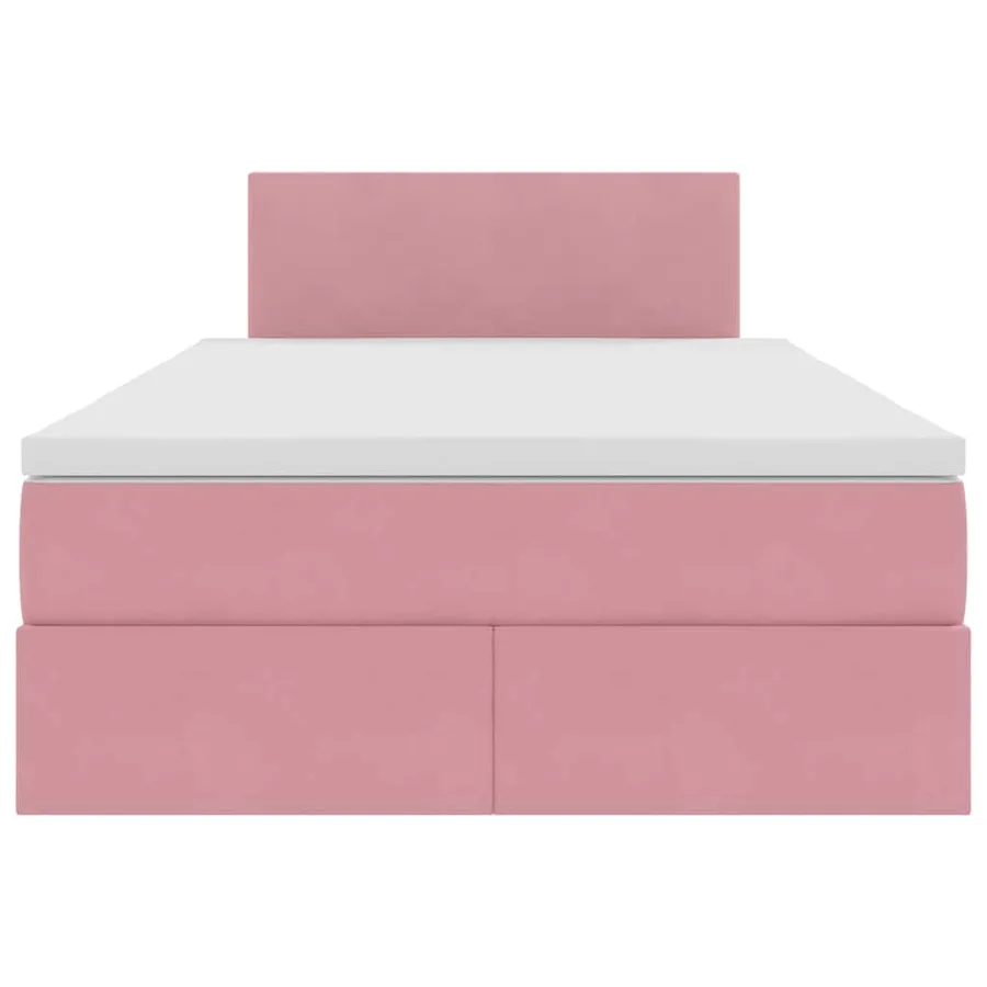 Lit de Rangement avec matelas Rose 120 x 200 cm Velours - 7