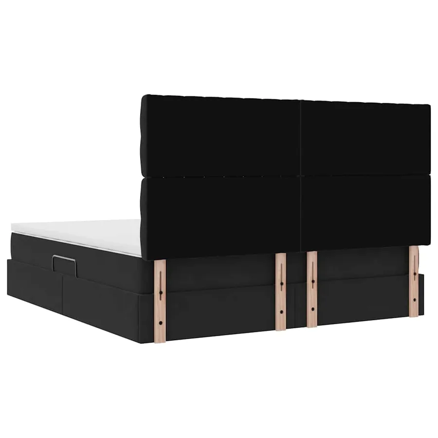 Lit avec rangement et matelas Noir 160 x 200 cm Velours - 11