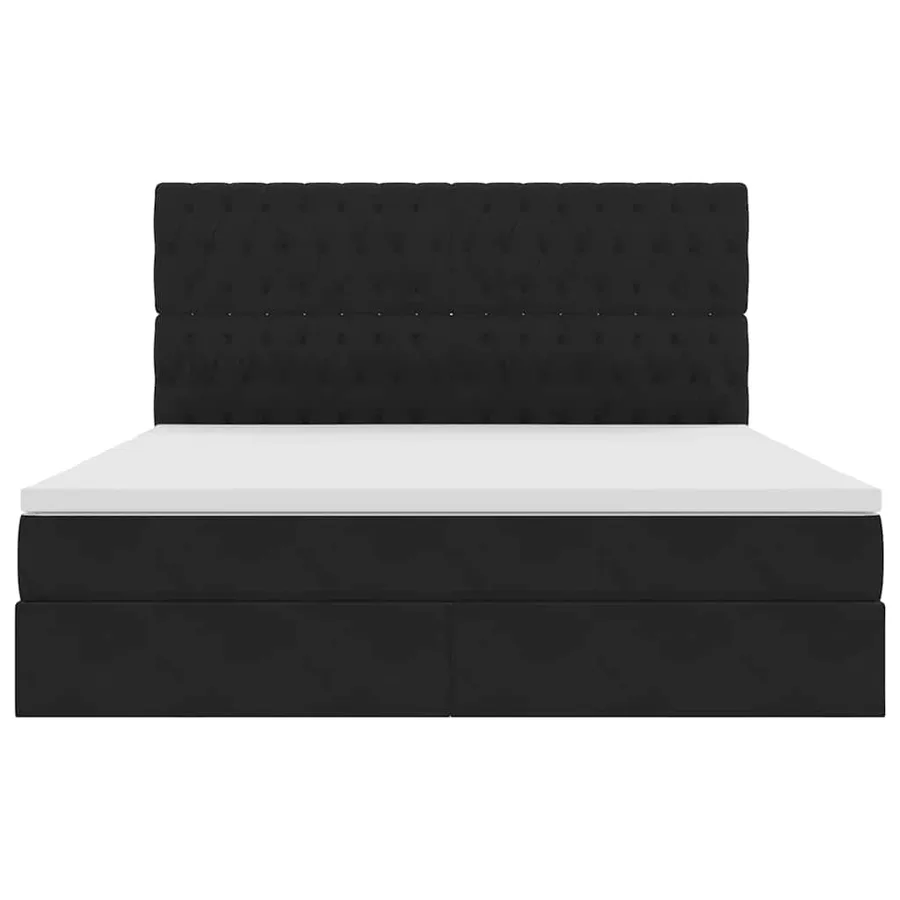Lit avec rangement et matelas Noir 160 x 200 cm Velours - 7