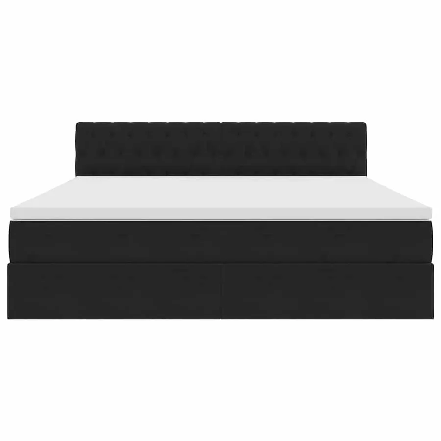 Lit de Rangement avec matelas Noir 160 x 200 cm Velours - 7