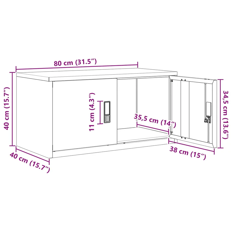 Armoire de rangement Rose 80 x 40 x 40 cm Acier - 13