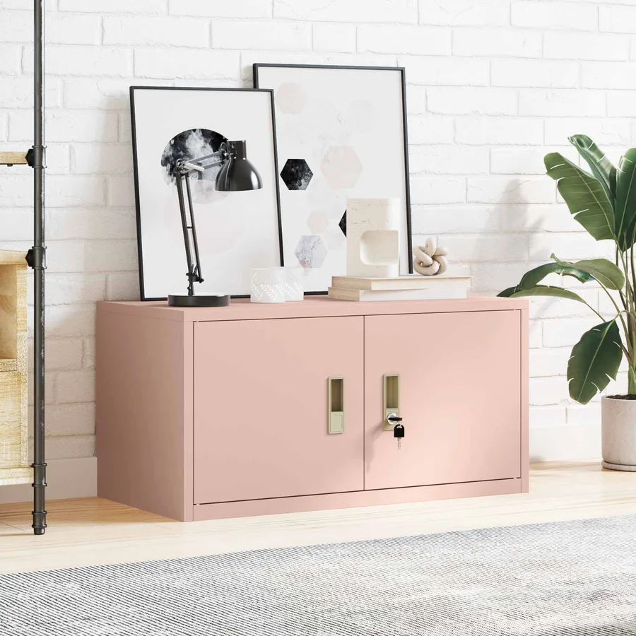Armoire de rangement Rose 80 x 40 x 40 cm Acier - 4