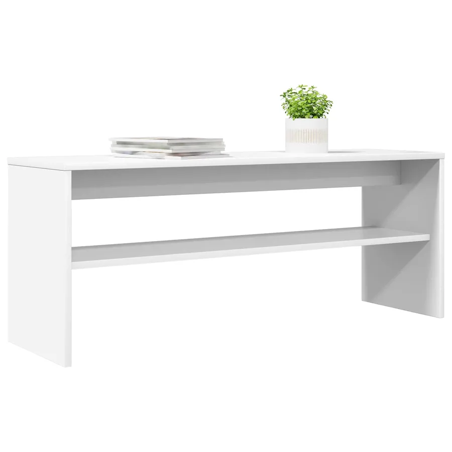 Meuble TV Blanc 100 x 30 x 40 cm Bois d'ingénierie - 3