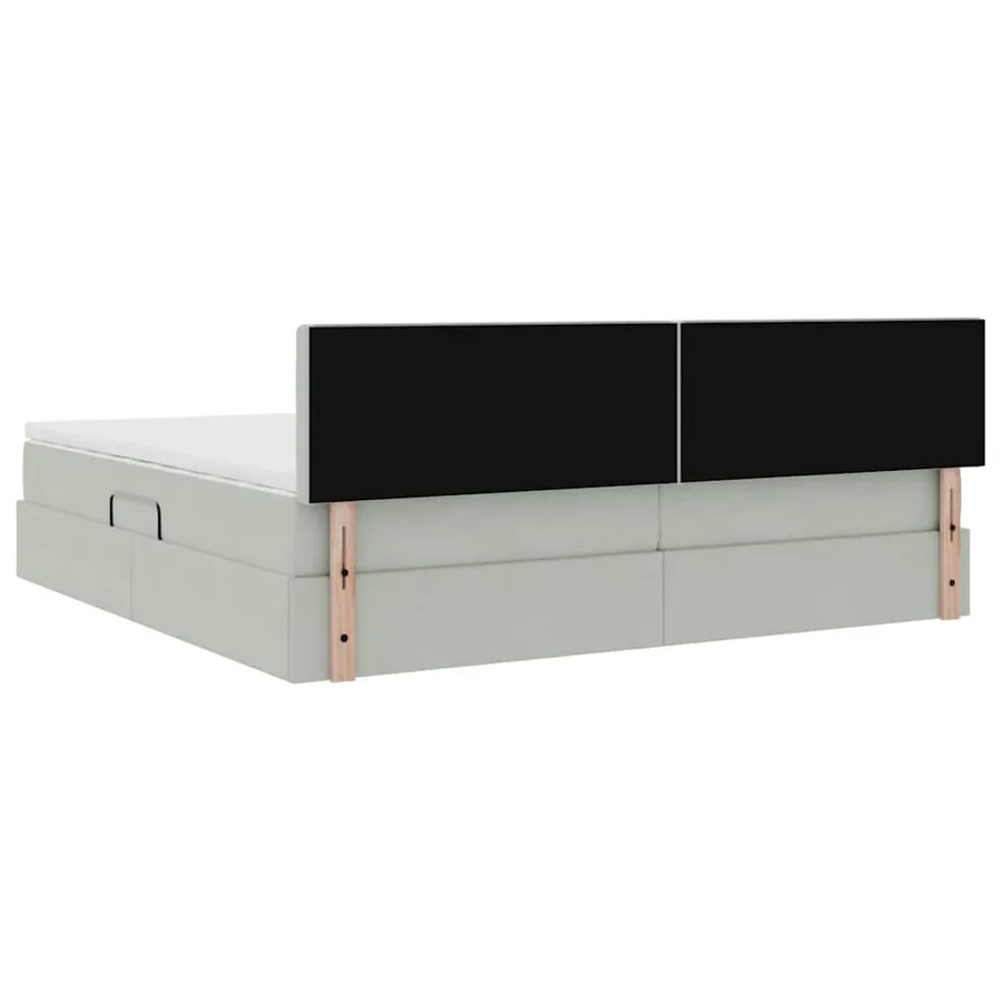Lit de rangement LED avec matelas Gris clair 200 x 200 cm - 12