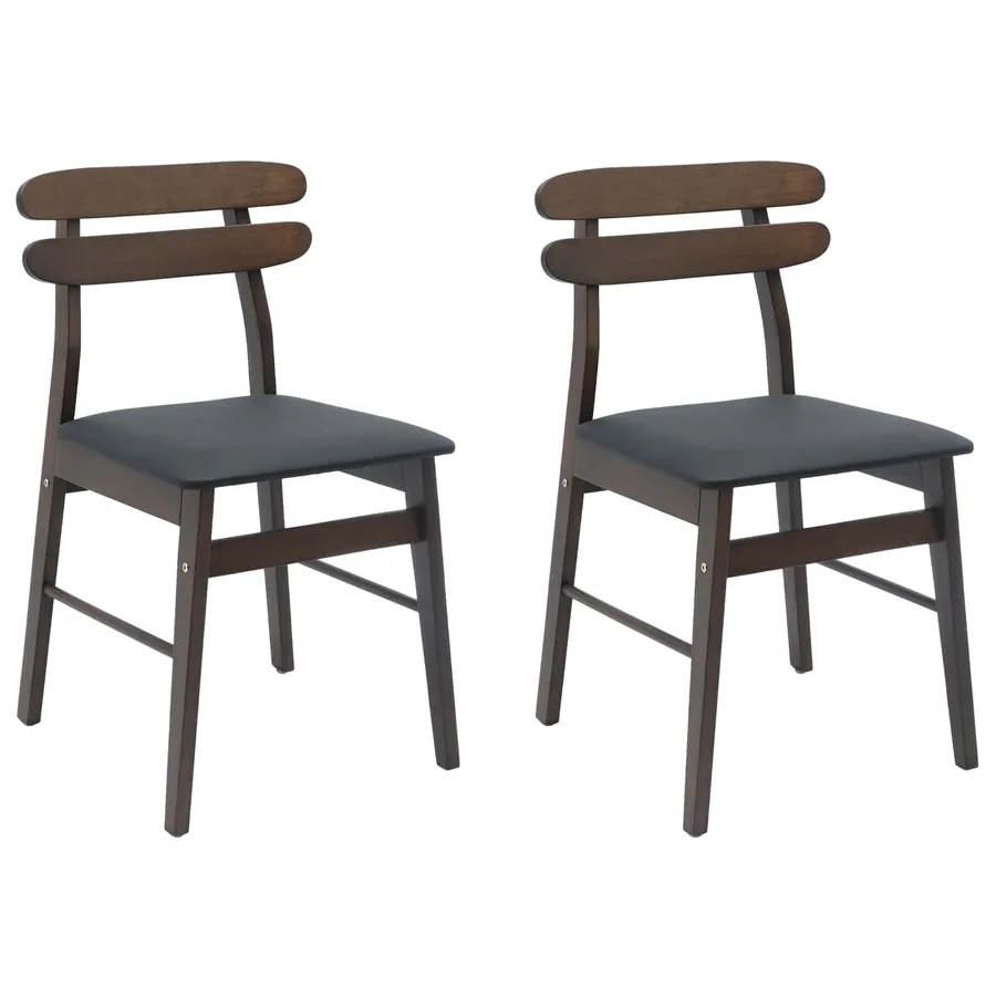 Chaise de salle à manger 2 pcs Marron clair et noir - 2