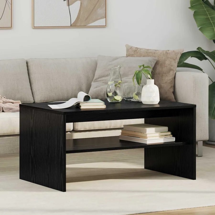 Table basse Chêne noir 80 x 50 x 40 cm Bois d'ingénierie