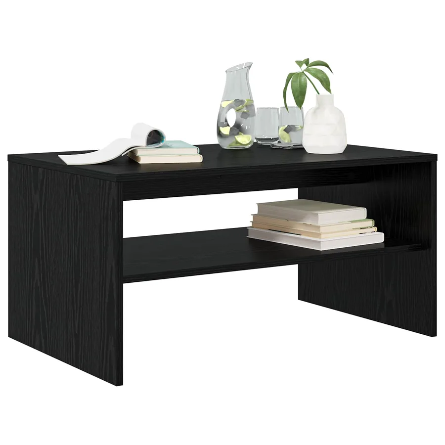 Table basse Chêne noir 80 x 50 x 40 cm Bois d'ingénierie - 3