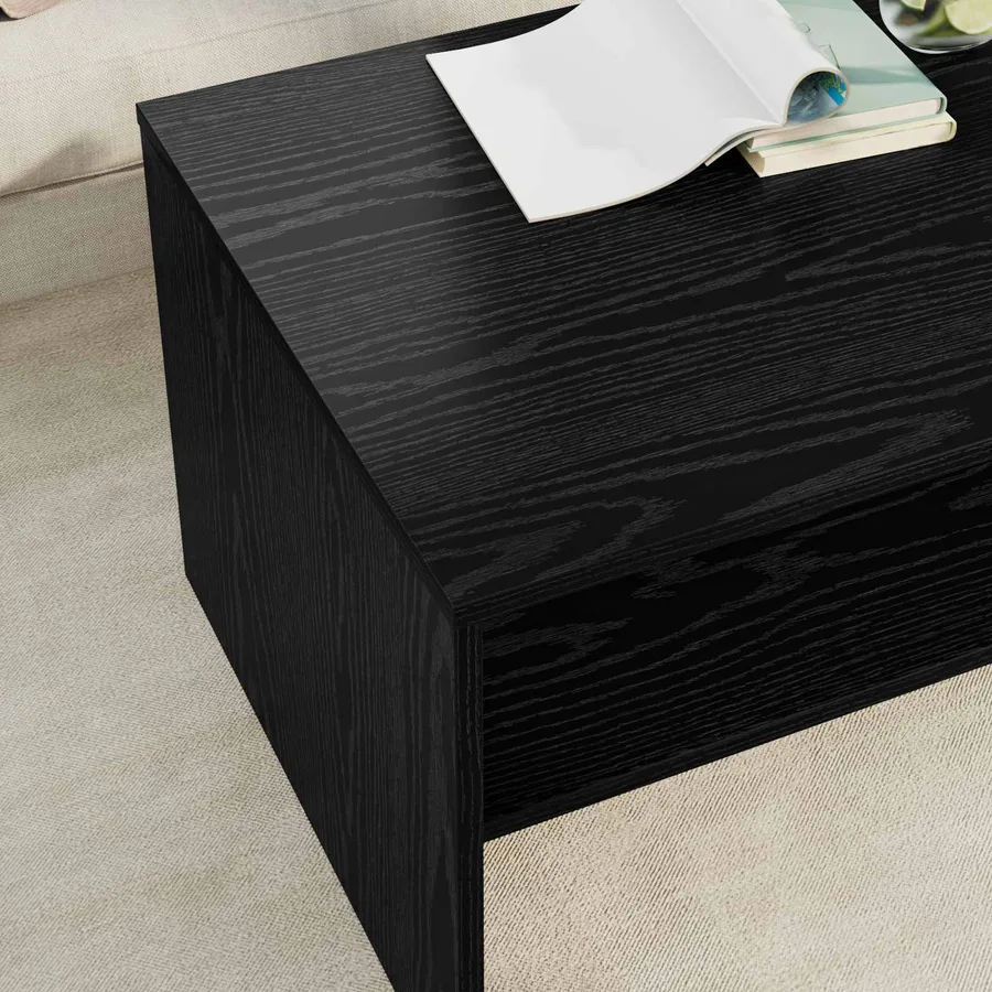 Table basse Chêne noir 80 x 50 x 40 cm Bois d'ingénierie - 4