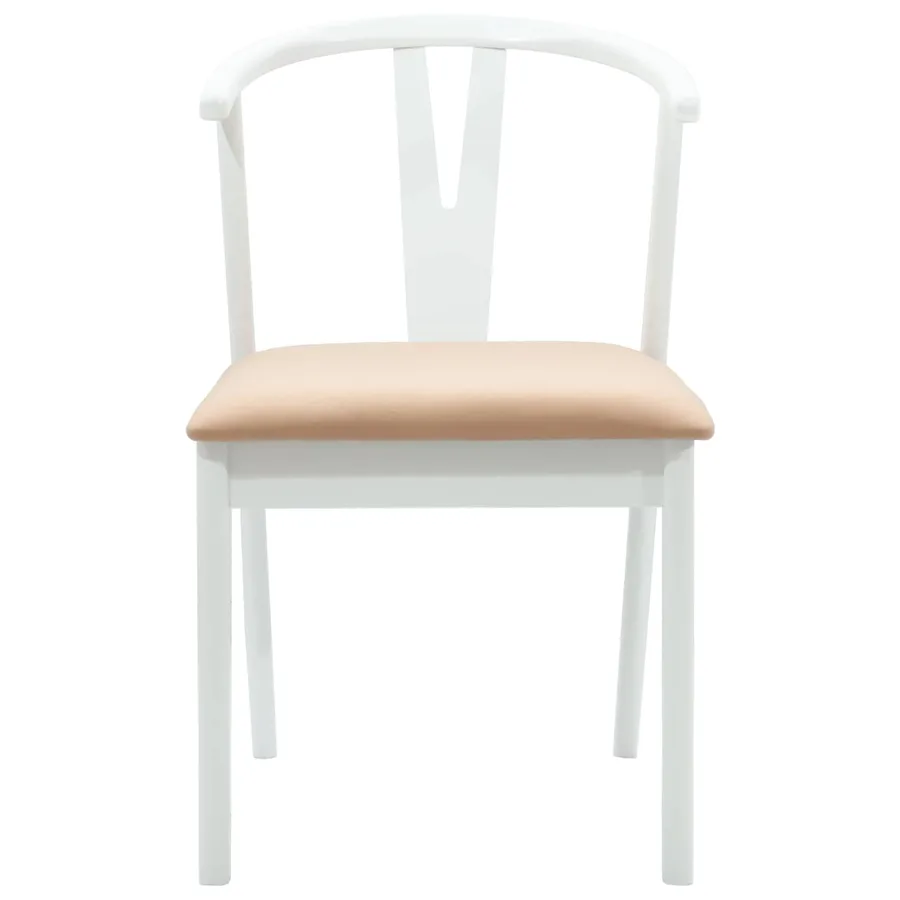 Chaise de salle à manger 2 pcs Blanc et marron - 5