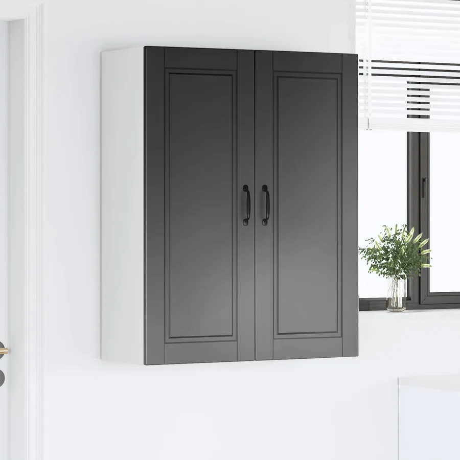 Meuble mural PORTO Noir 80 x 31 x 100 cm Bois d'ingénierie - 4