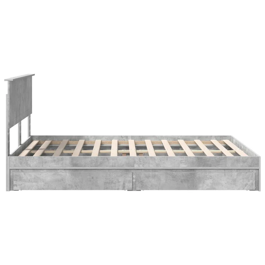 Lit de Rangement Gris béton 135 x 190 cm Bois d'ingénierie - 9