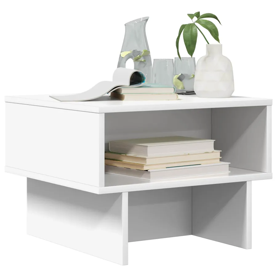 Table basse Blanc 48 x 46 x 35 cm Bois d'ingénierie - 3