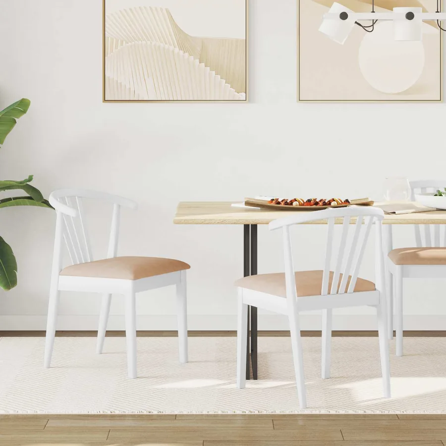 Chaise de salle à manger 2 pcs Blanc et marron