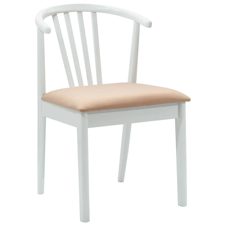 Chaise de salle à manger 2 pcs Blanc et marron - 4