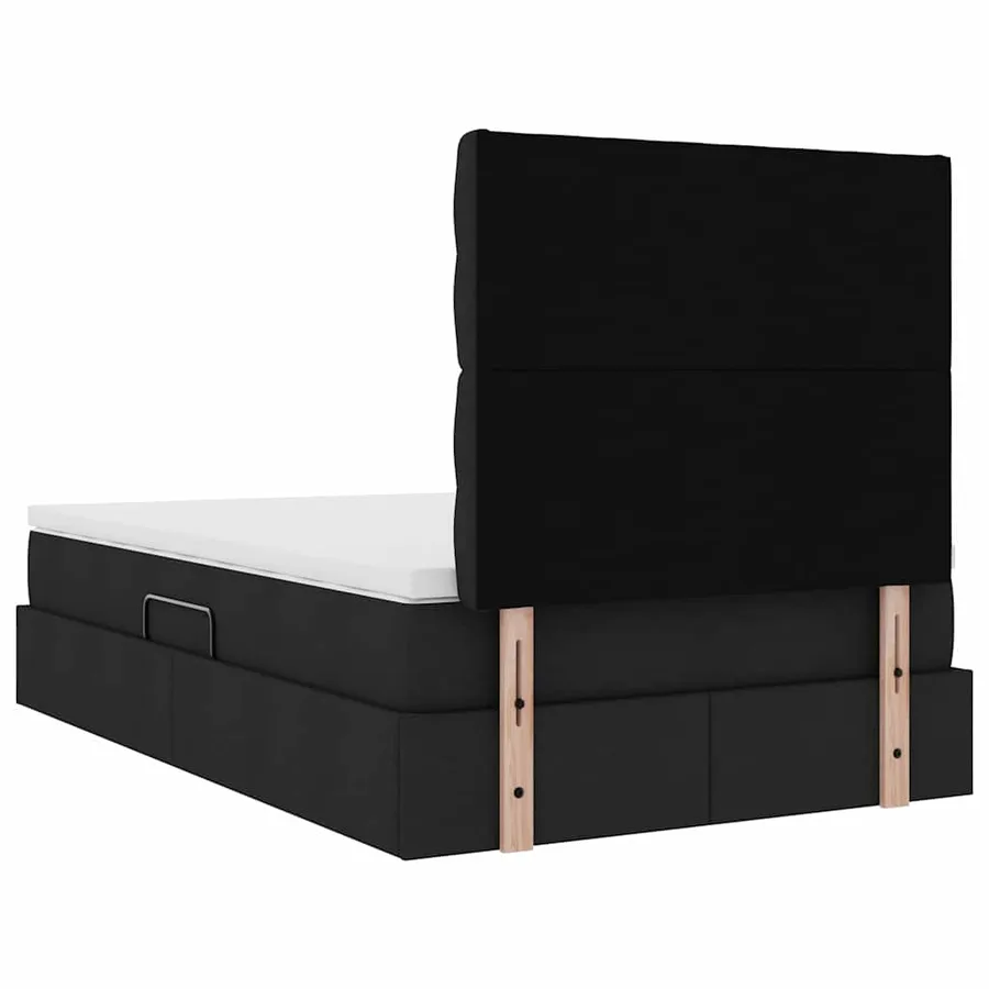 Lit de rangement LED avec matelas Noir 120 x 200 cm Tissu - 12