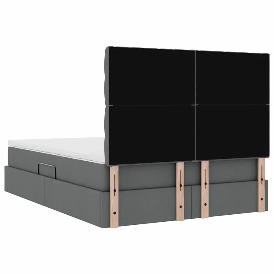 Lit de rangement LED avec matelas Gris foncé 140 x 190 cm Tissu - 12