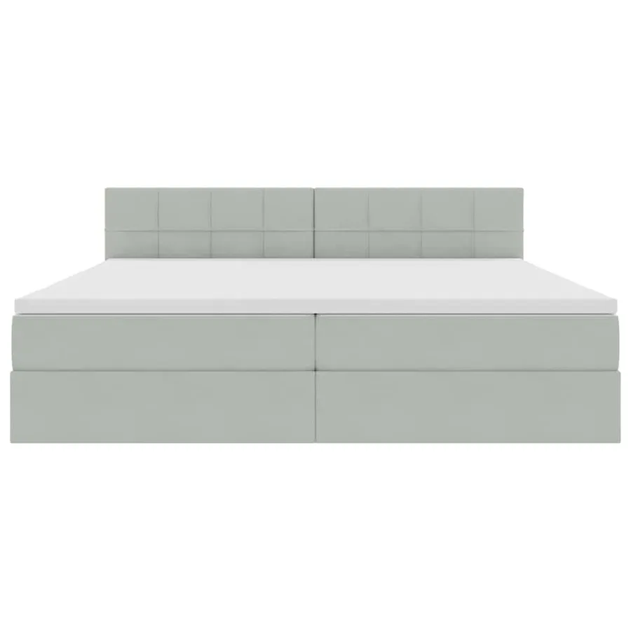Lit de Rangement Gris clair 200 x 200 cm Velours - 7